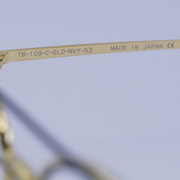 Thom Browne TB109-CGLDNVY53 Eyeglasses Gold/Navy 53mm Aviator Frame - Picture 7 of 10